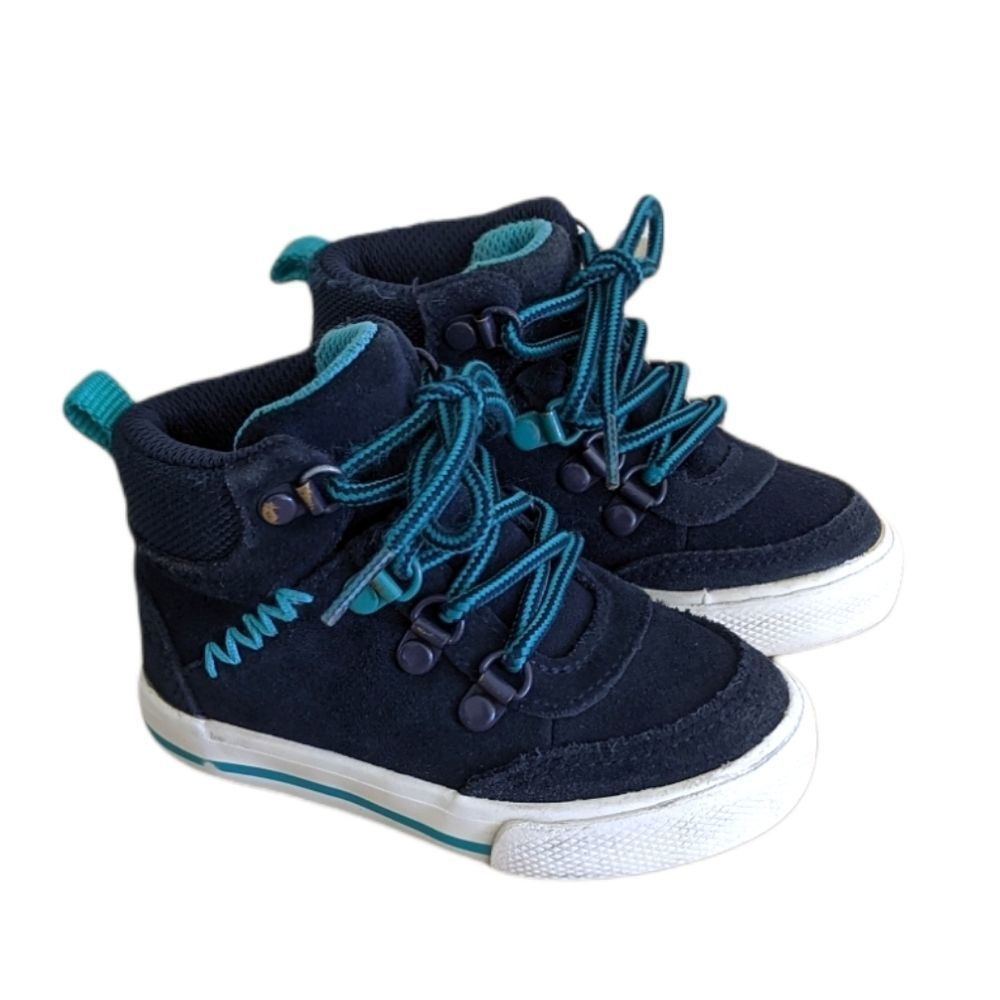 Cat & Jack Blue Suede High Top Sneakers Toddler Boy 5
